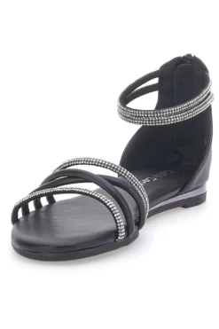 Sandali neri eleganti con cinturino gioiello CAFÉ COST W6