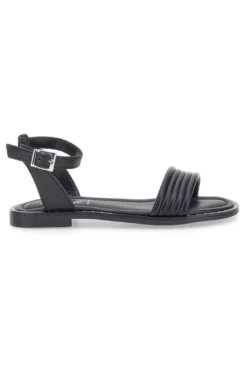 Sandali Neri Flat Con Cinturino Regolabile Pittarello Look DC43877