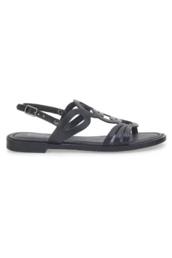 Sandali Neri Flat In Vera Pelle Pittarello Sun A6440101