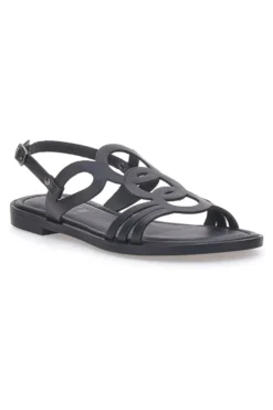 Sandali Neri Flat In Vera Pelle Pittarello Sun A6440101