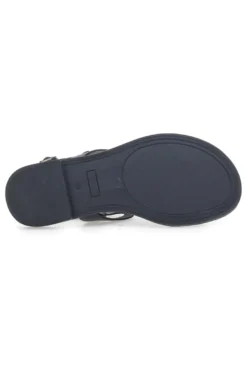 Sandali Neri Flat In Vera Pelle Pittarello Sun A6440101
