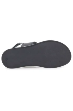 Sandali neri in pelle con doppia fascia e chiusura in velcro Pittarello Focus 28066IN