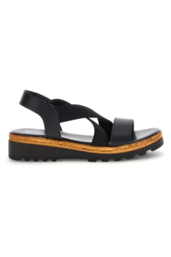 Sandali neri in pelle con fasce incrociate Pittarello 310570811