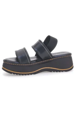 Sandali Neri in Pelle con Platform e Elastico Posteriore PITTARELLO 54874