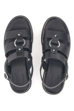 Sandali Neri In Pelle 100% Eco Friendly Pittarello Rock 5835