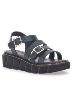 Sandali Neri In Pelle Made in Italy Pittarello Rock 5836/P
