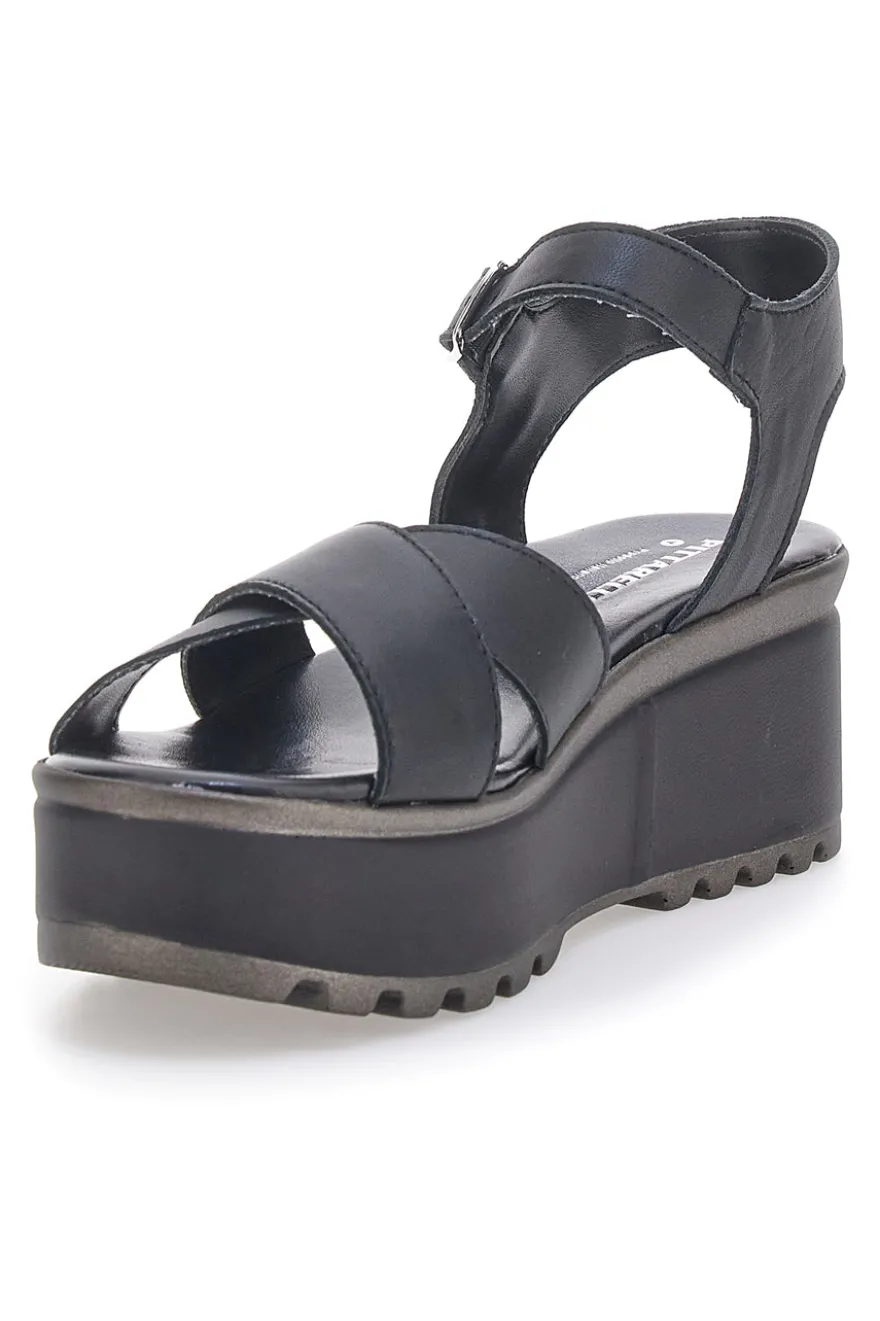 Sandali Neri in Vera Pelle con Platform PITTARELLO LOVE 3270101