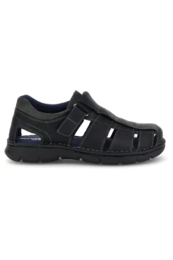 Sandali neri in vera pelle con design intagliato Pittarello eco 2617402