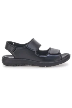 Sandali neri in vera pelle con doppio strappo Fly Dinamic FD102
