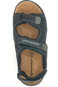 Sandali neri sportivi con strappi Superga S86U292