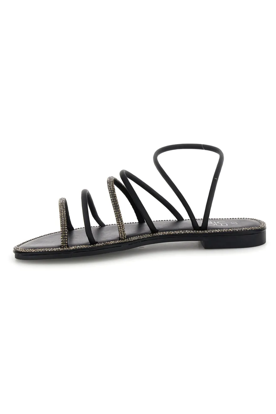 Sandali nero flat Mon dieu PRE9350