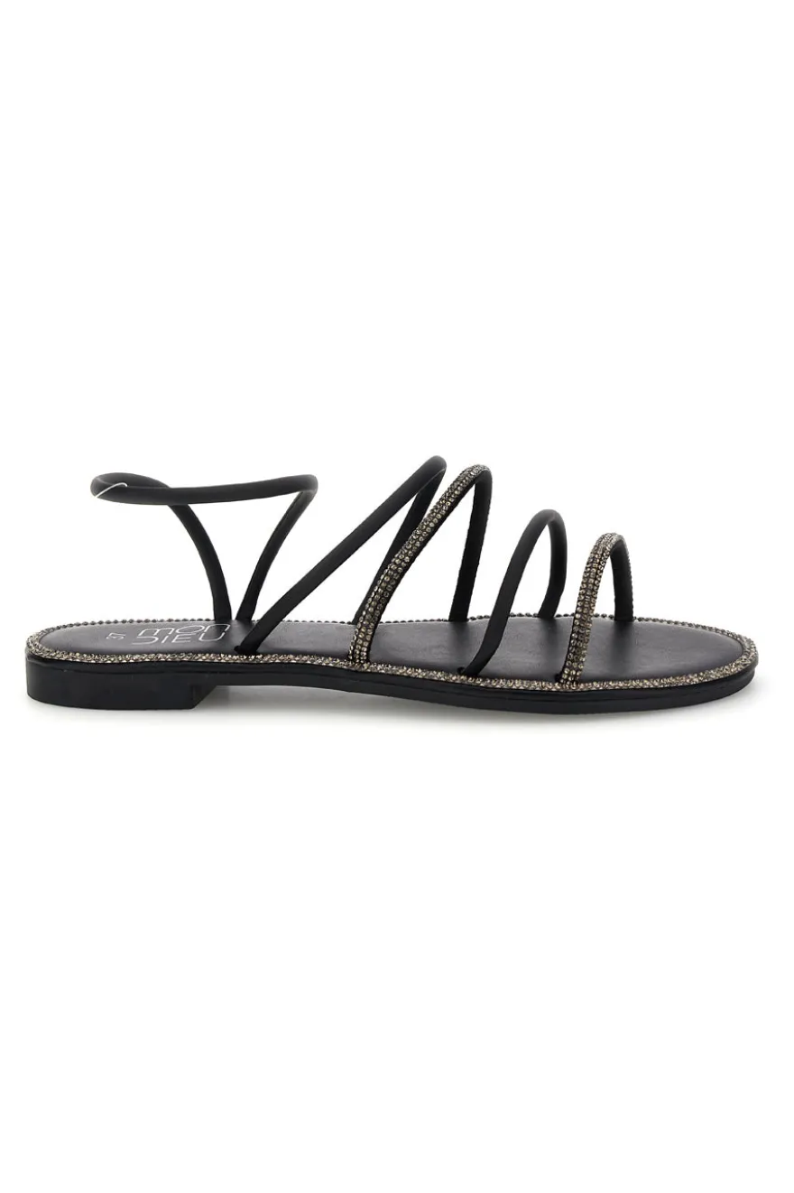 Sandali nero flat Mon dieu PRE9350