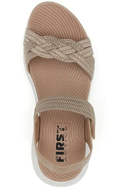 Sandali Nude con Velcro e Fascia Elastica Intrecciata FIRST ACTIVE 3