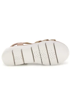 Sandali oro con applicazioni decorative e zeppa The first active 24001B