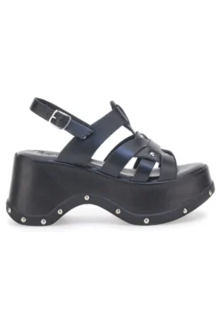 Sandali Platform in Pelle con Borchie Made in Italy Pittarello 15764