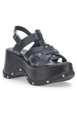 Sandali Platform in Pelle con Borchie Made in Italy Pittarello 15764