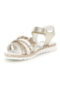 Sandali platino con farfalle e strass Grazie girl 15022