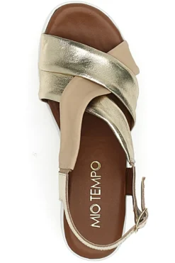 Sandali Platino Con Platform e Tomaia in Pelle Mio Tempo 269020