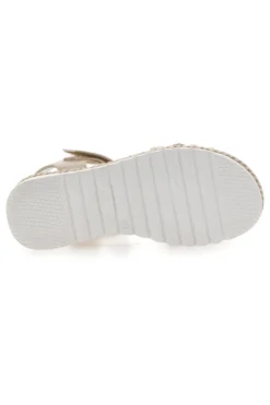 Sandali Platino Con Strappo in Velcro Grazie 15022