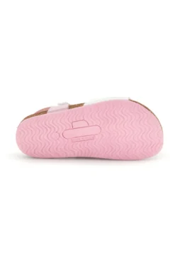 Sandali rosa bianchi con fibbia e cinturino cuore Pittarello bio 257A187SR