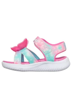 Sandali rosa con farfalla luminosa Skechers Jumpsters Sandal Butterfly Brights