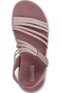 Sandali rosa con fasce elastiche Skechers Go walk flex sandal
