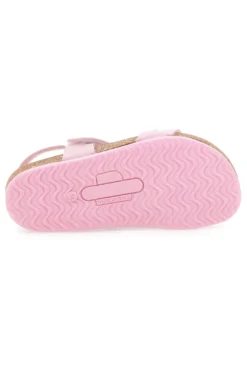 Sandali rosa con fiore glitter e plantare preformato Pittarello Bio 257A005SR