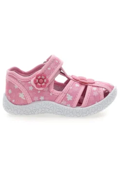 Sandali semiaperti rosa fantasia floreale primi passi Pitt kids PK2876C