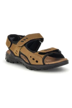 Sandali taupe in vera pelle con chiusura a strappo Fly dynamic FD11