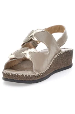 Sandali Taupe Sling-back Con Velcro Pittarello 42063