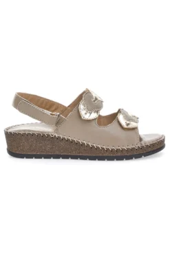 Sandali Taupe Sling-back Con Velcro Pittarello 42063