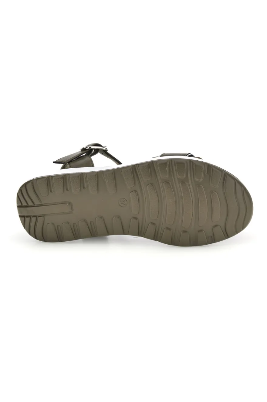 Sandali verde oliva con cinturino regolabile suola comfort Plocadi Bza2423820