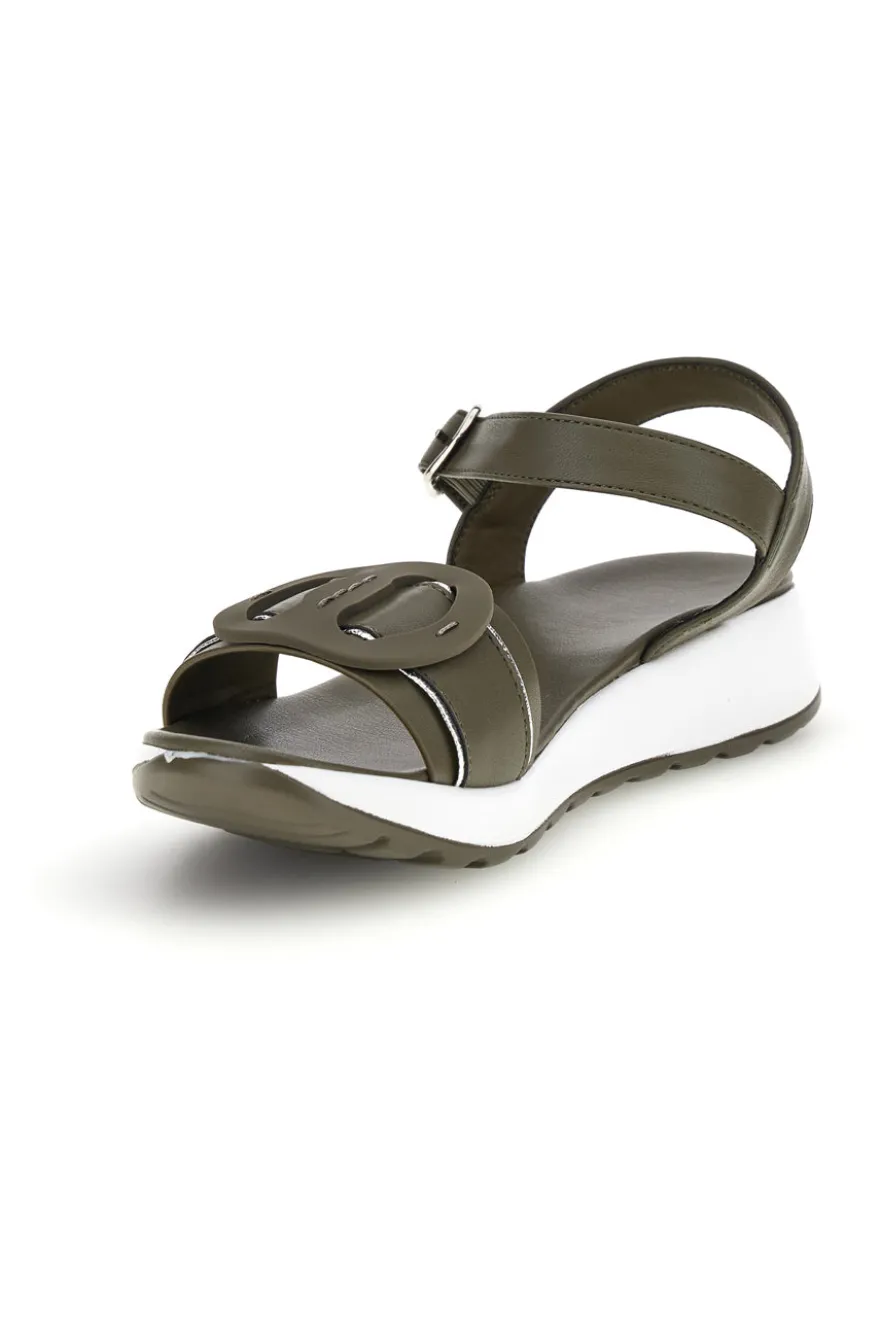 Sandali verde oliva con cinturino regolabile suola comfort Plocadi Bza2423820