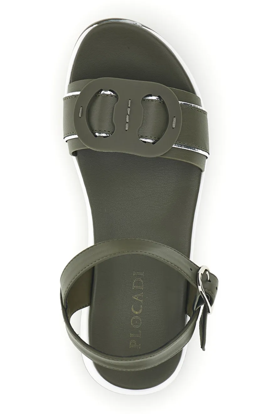 Sandali verde oliva con cinturino regolabile suola comfort Plocadi Bza2423820