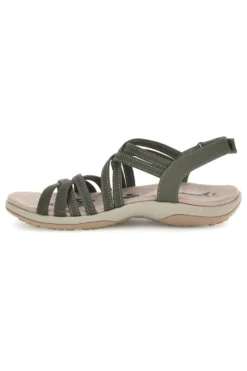 Sandali verde oliva con fasce elastiche regolabili Skechers REGGAE SLIM SUMMER GETAWAY