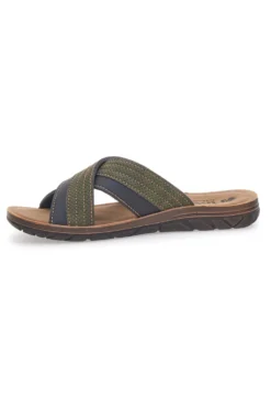 Sandali verdi con fasce incrociate e sottopiede comfort Inblu 03 VT