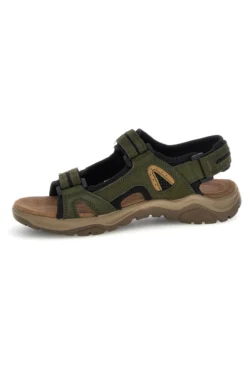 Sandali verdi in vera pelle con chiusura a strappo Fly dynamic FD07