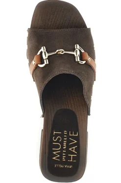 Sandalo marrone in pelle con tacco alto Pittarello Must Have 11934