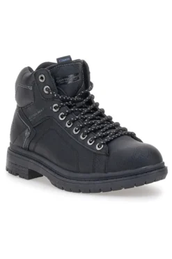 Scarpe alte nere stringate collo imbottito Cotton belt STANFORD LTH