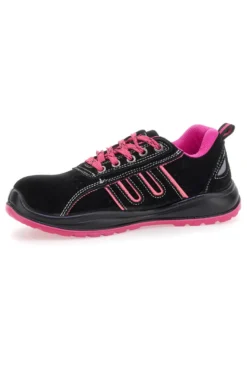 Scarpe antinfortunistiche basse nere dettagli rosa S1P Blue energy BS80 S1P