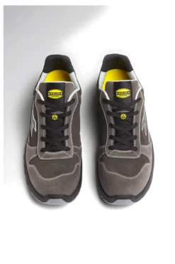 Scarpe antinfortunistiche grigie in pelle antigraffio Diadora RUN LOW MET FREE S3L FO SR ESD