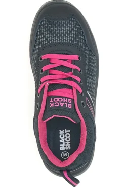 Scarpe antinfortunistiche nero e fucsia Black shoot PK23043 S1PL
