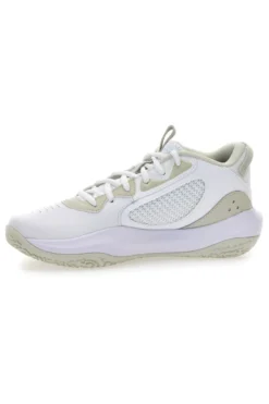 Scarpe basket bianche con inserti beige e suola ammortizzata Under Armour Lockdown 6