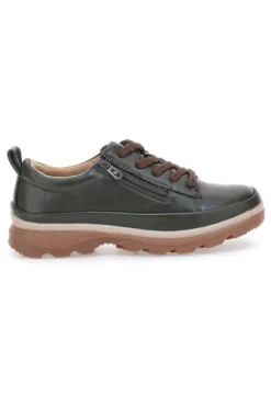 Scarpe basse verde scuro con zip laterale e suola carrarmato Altemberg 9