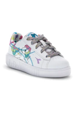 Scarpe bianche con lacci e stampa multicolore Diadora Game Step Starshine PS