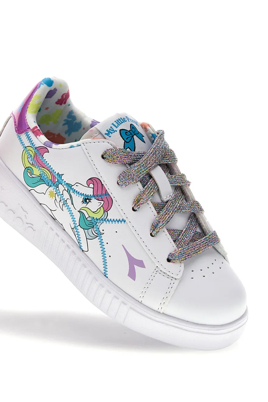 Scarpe bianche con lacci e stampa multicolore Diadora Game Step Starshine PS