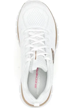 Scarpe bianche in mesh con Memory Foam Skechers Graceful Get Connected