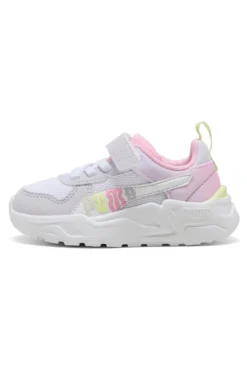 Scarpe bianche lilla rosa con chiusura a strappo e lacci elastici Puma Trinity 2 LT Come On AC+ Inf