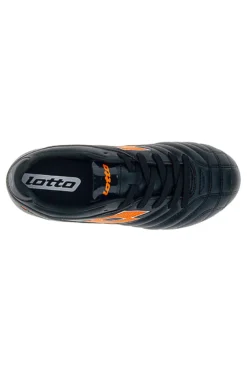 Scarpe calcio nere con tacchetti arancioni Lotto STADIO 705 FG JR