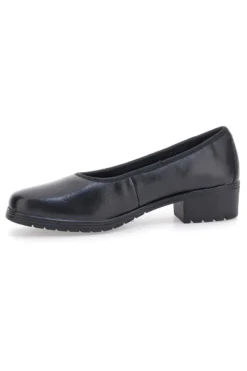 Scarpe comode nere in pelle con tacco basso e memory foam Pittarello 11574